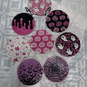 Halloween-Themed Beaded Coasters Set